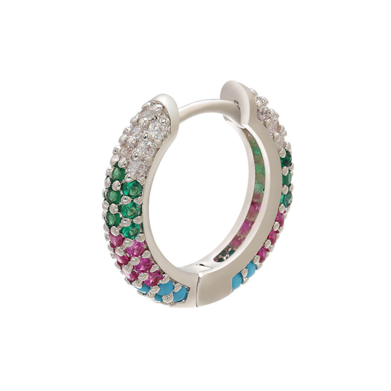 Venta al por mayor Pendientes Latón Colorido Pendientes redondos Mujer Luz Lujo OLY-ES-BJ002